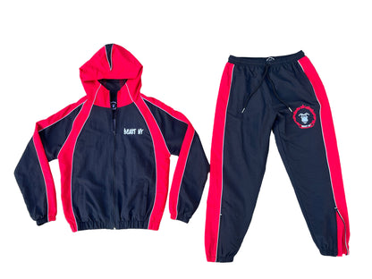 Beast NY Reflective Piping Windbreaker Set