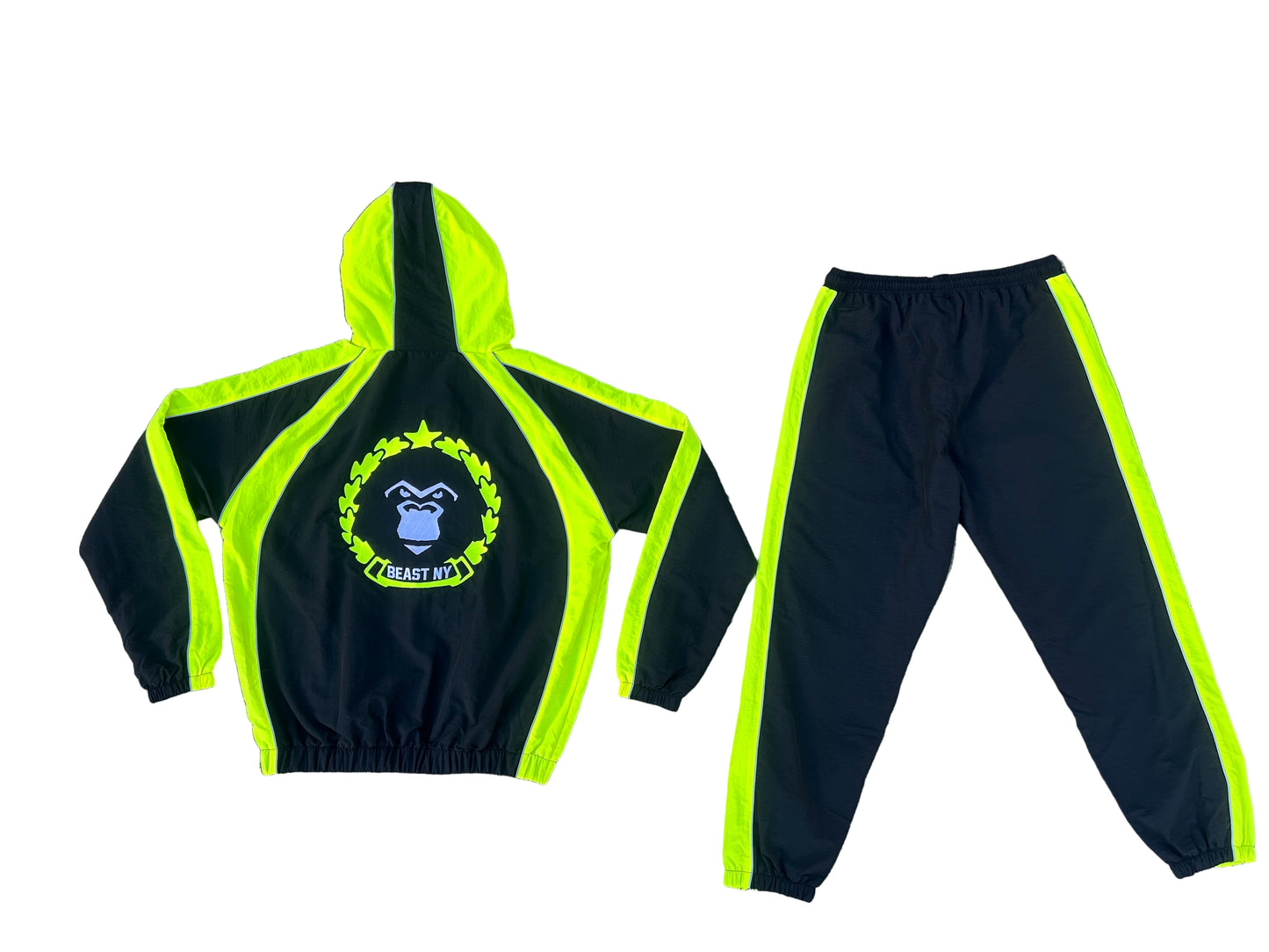 Beast NY Reflective Piping Windbreaker Set