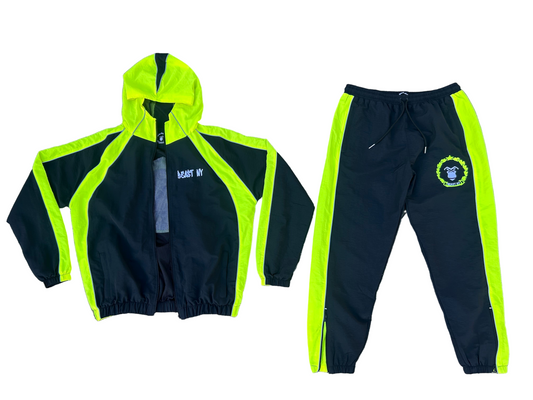 Beast NY Reflective Piping Windbreaker Set
